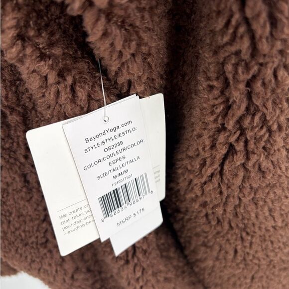 Beyond Yoga women’s Rider oversize faux shearling shacket espresso size M NWT - Picture 3 of 5